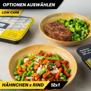 Benutzerdefinierte Low carb Hähnchen x Rind Variationen Mix Paket (12x1)