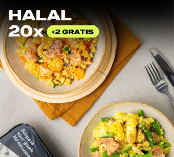 HALAL // 20 mealpack + 2 GRATIS van €170,50 voor: