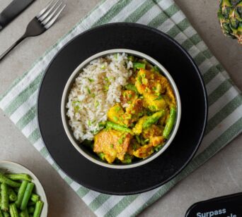 Basmati Reis - Hühnercurry - Brechbohnen & Ananas [MASSE]