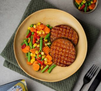 Hähnchen Burger - Balkangemüse (mit Gewürz)