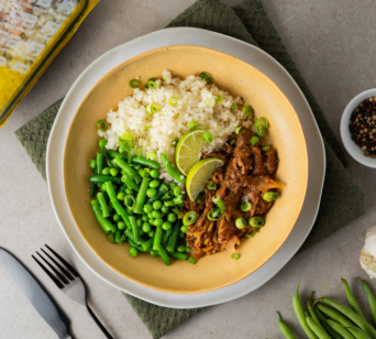 Blumenkohlreis - Rendang - Gartenerbse - Grüne Bohnen [LOWCARB]