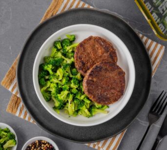 Rindfleisch Burger - Broccoliröschen (mit Gewürz)