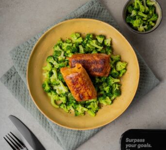 Hähnchen Hackfleisch Rolle - Broccoli (mit Gewürz)