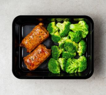 Hähnchen Hackfleisch Rolle - Broccoli (mit Gewürz)