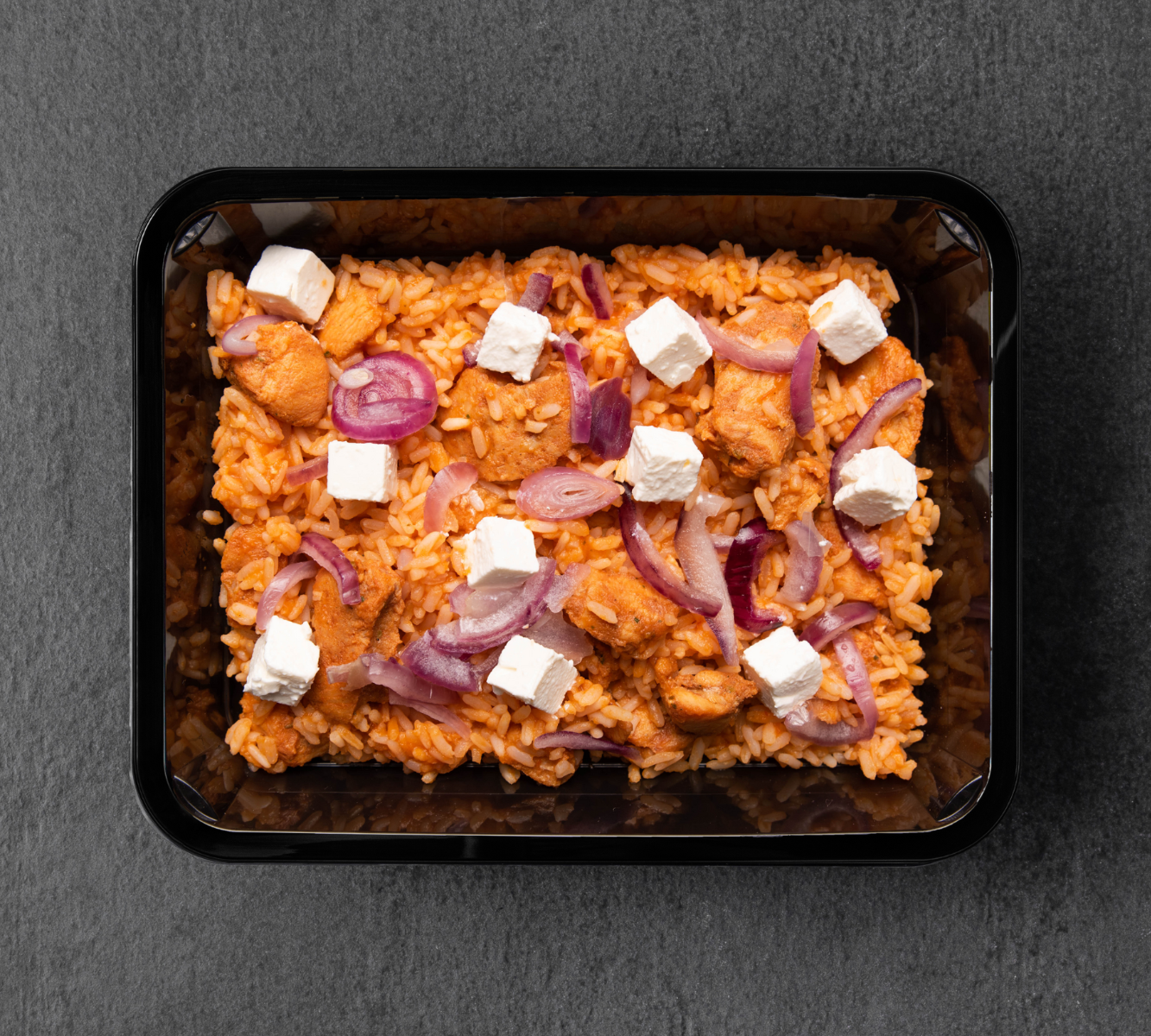 Tomatenreis mit Feta (griechische Weise) - Vega Huhn [VEGA]