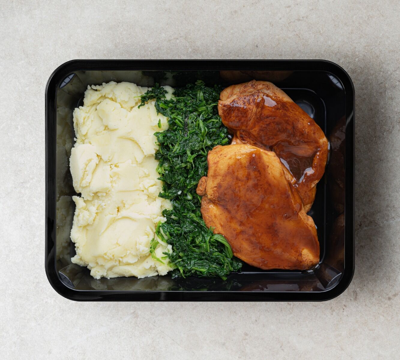 Kartoffelpüree - Hähnchenbrust - Spinat (mit Soße)