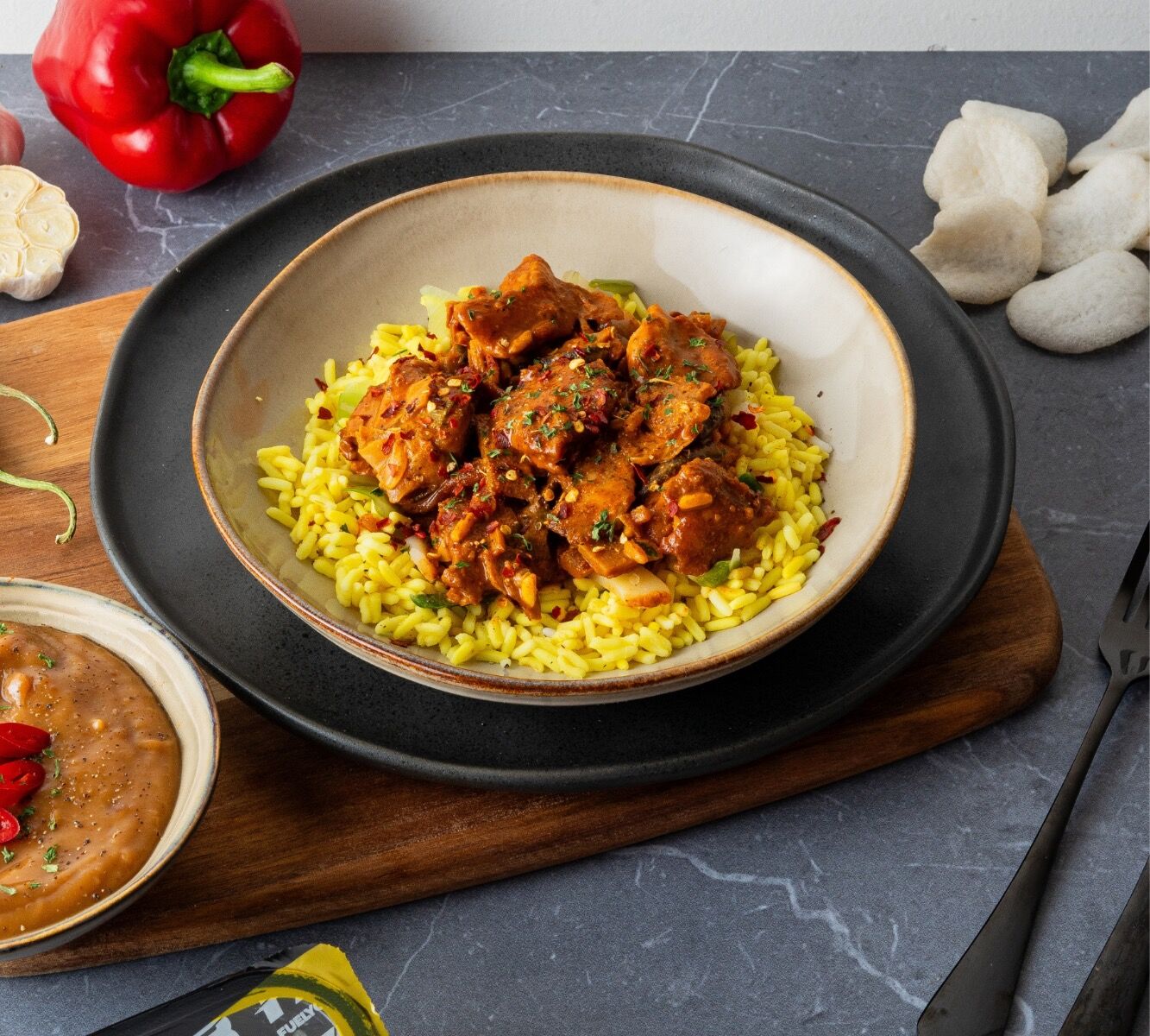 Gelber Reis - Hähnchen - Satay