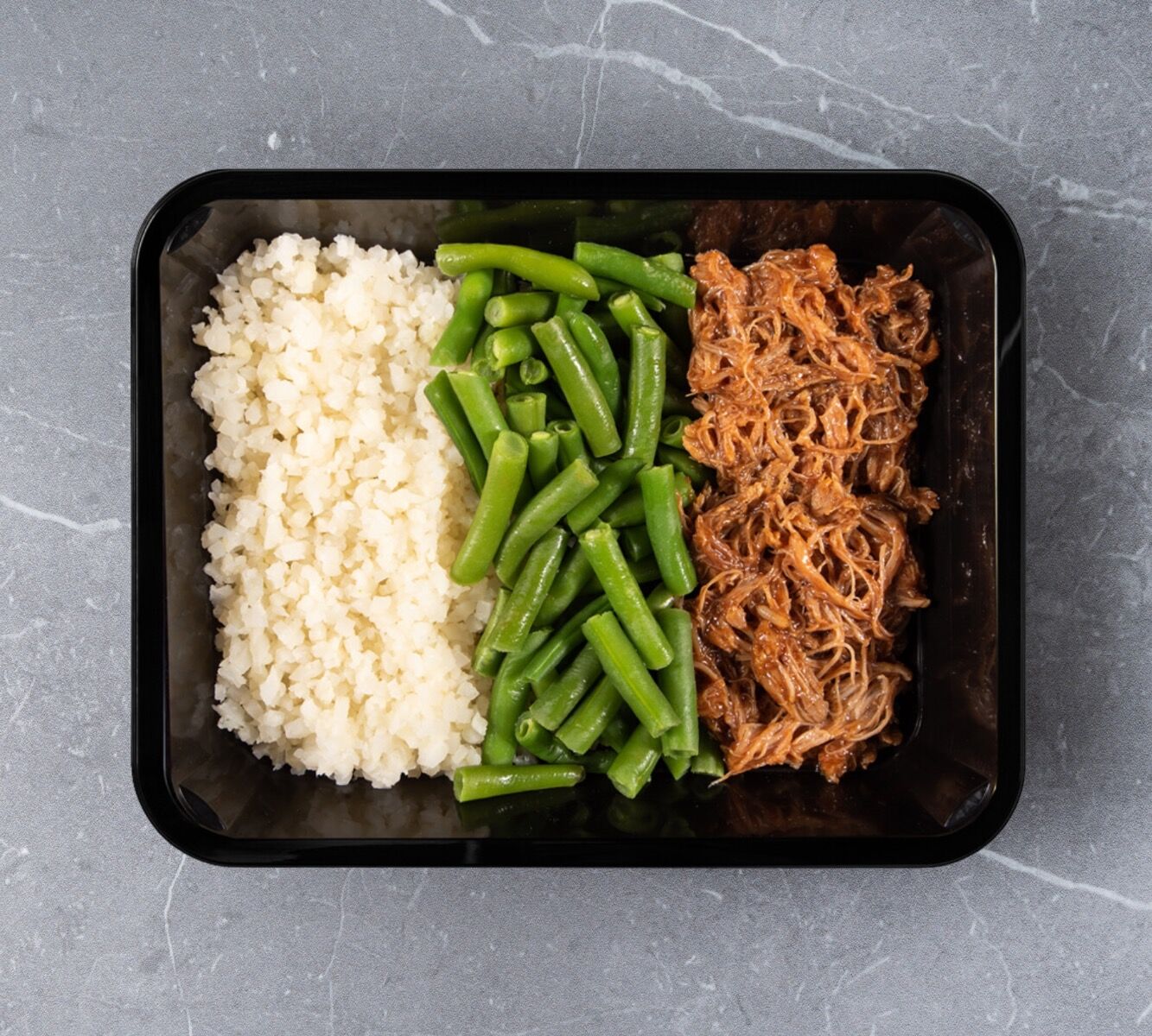 Blumenkohl Reis - BBQ Pulled Chicken - Brechbohnen [LOWCARB]