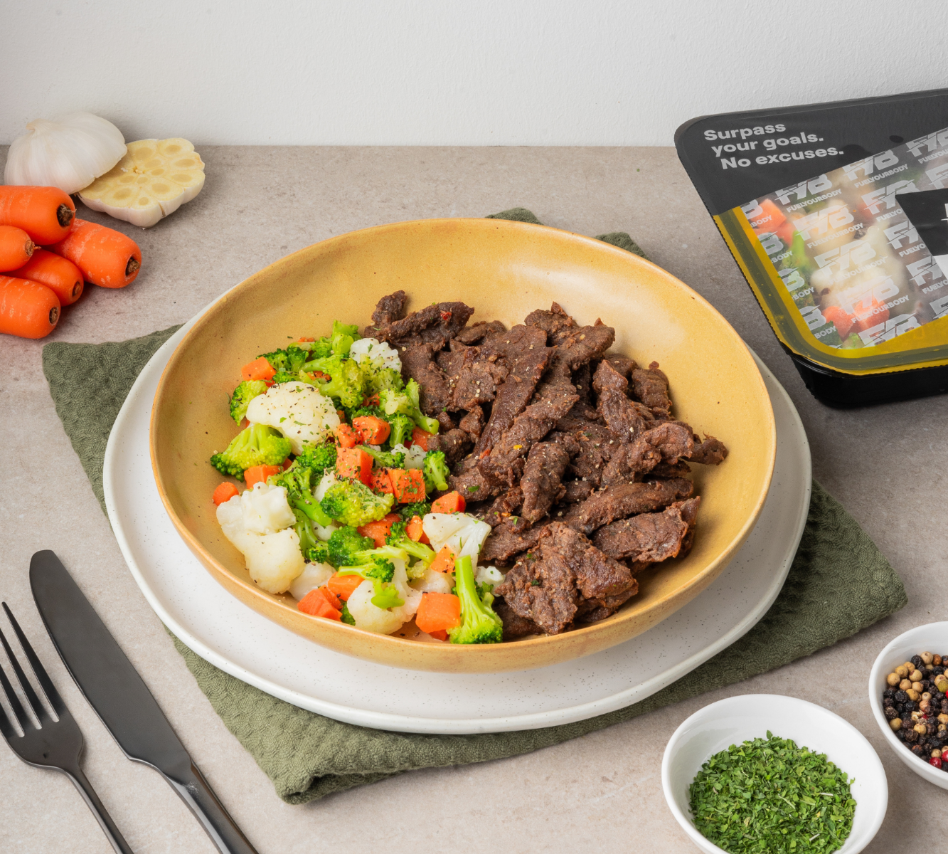 Rinderstreifen Teriyaki - Kaisergemüse (mit Gewürz)
