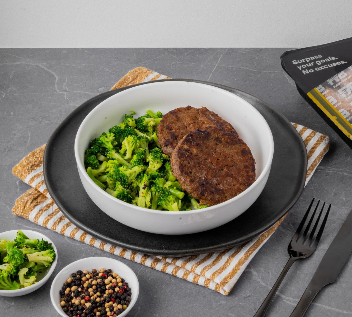 Rindfleisch Burger - Broccoliröschen (mit Gewürz)
