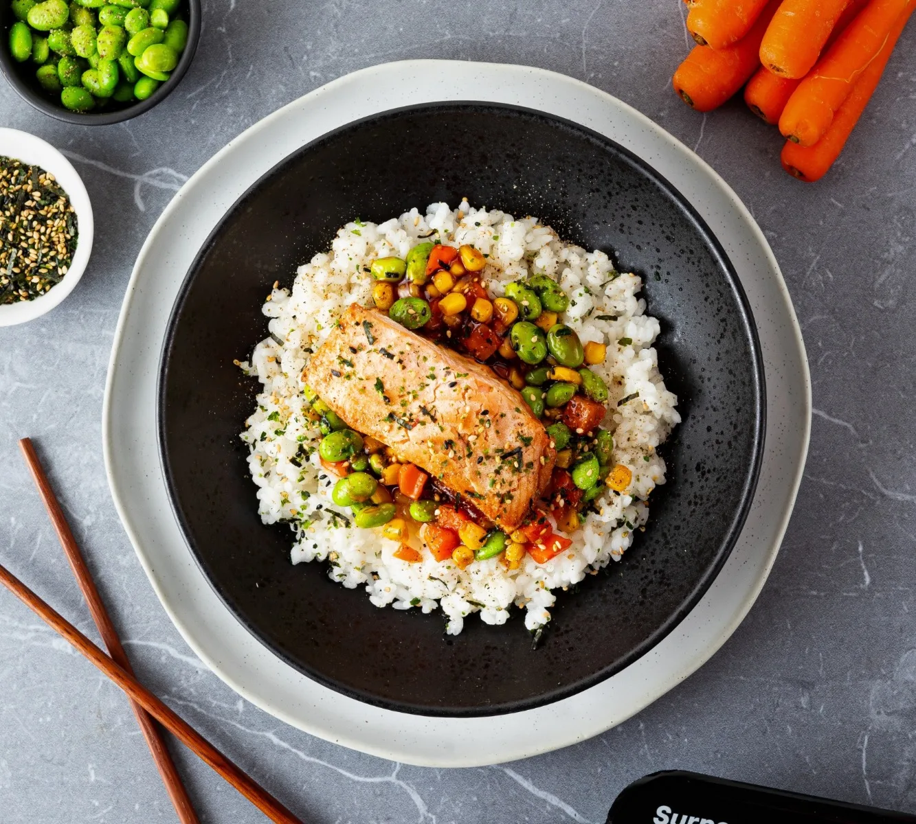 Reis - Lachs Teriyaki