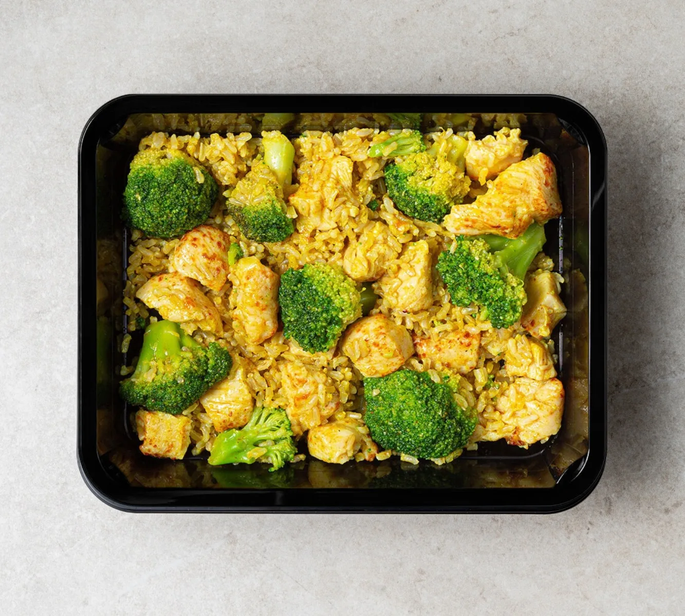 Brauner Reis - Hähnchen - Broccoli (Bombay Currysoße) [BULK]