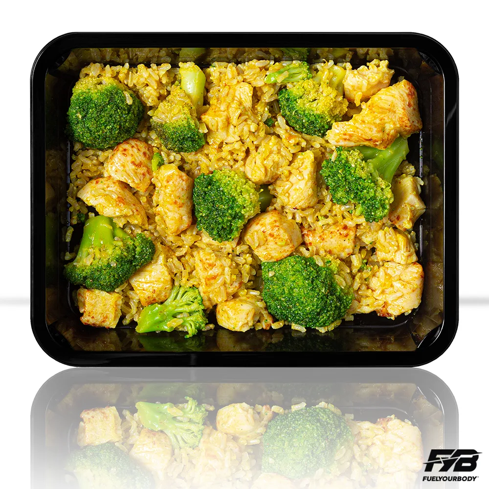 Brauner Reis - Hähnchen - Broccoli (Bombay Currysoße) [BULK]